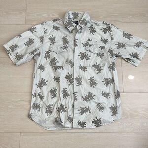 Stüssy Rare Off-White and Gray Casual Button Down Shirt